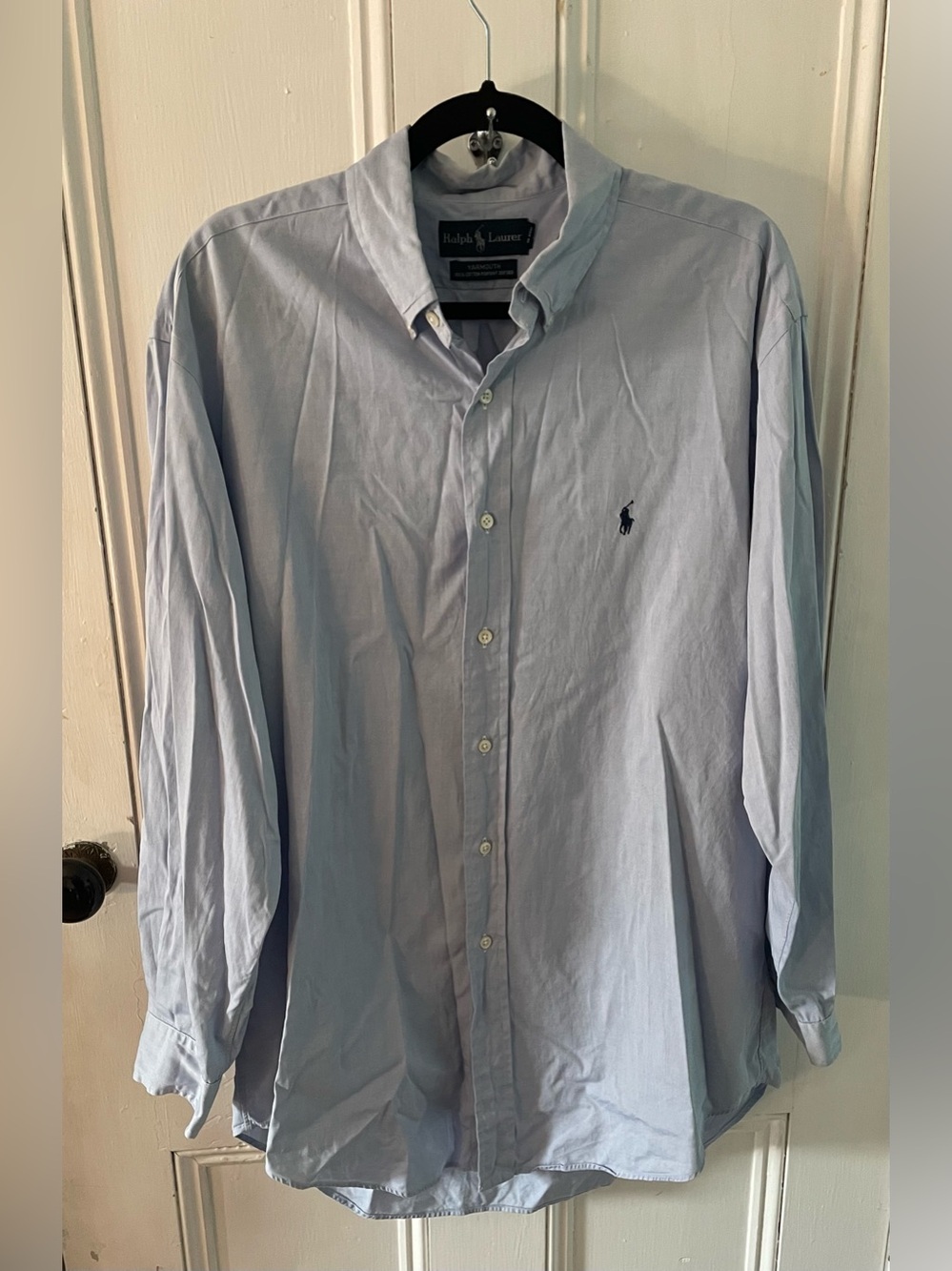 Ralph Lauren Yarmouth Pinpoint Oxford Button Down Shirt Men's 16 Blue Cotton